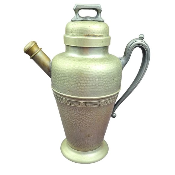 Vintage Cocktail Shaker Continental Silver Ultraplate Hammered Numbered 2754 Lid - Picture 7 of 12